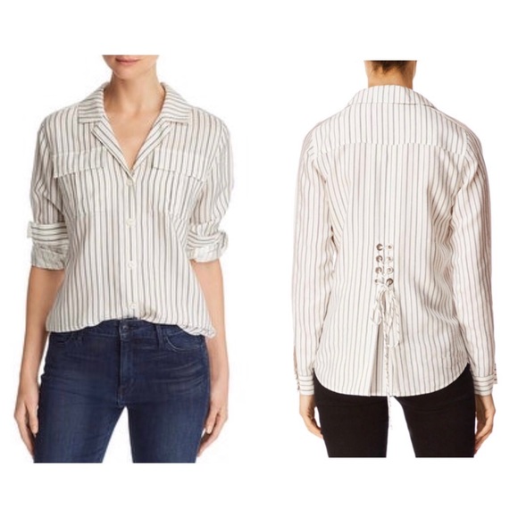 J Brand Stripe Button Down Top Size M - Picture 5 of 5